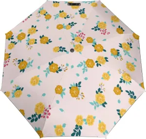 Windproof Travel Umbrellas for Rain,Small-scale Folk Flowers Durable & Compact Umbrella-Waterproof Canopy for Backpack, Purse, Portable, Umbrella for Travel