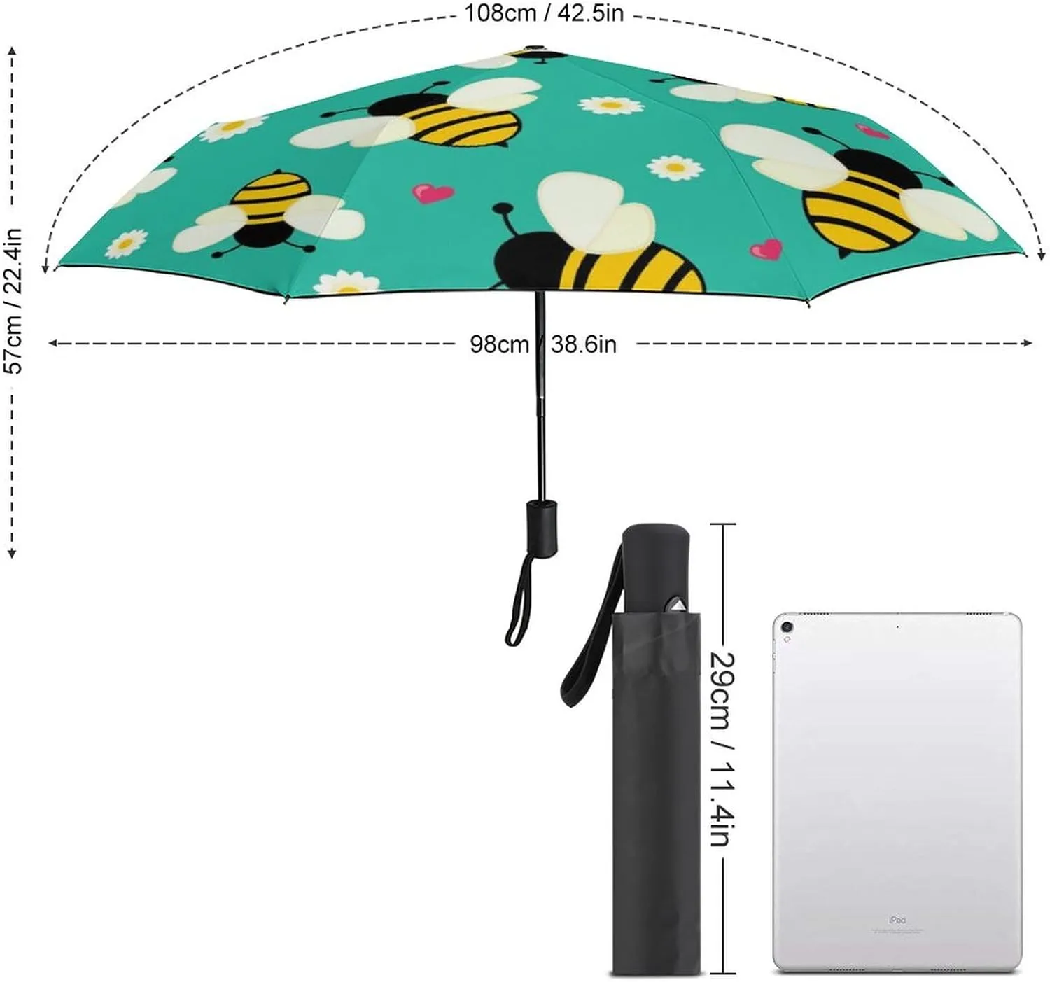 Windproof Travel Umbrellas for Rain,Tropical Summer Surfboard Durable & Compact Umbrella-Waterproof Canopy for Backpack, Purse, Portable, Umbrella for Travel