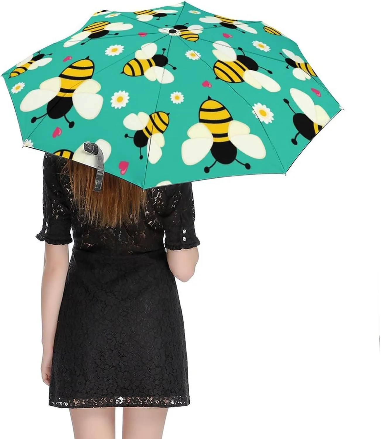 Windproof Travel Umbrellas for Rain,Tropical Summer Surfboard Durable & Compact Umbrella-Waterproof Canopy for Backpack, Purse, Portable, Umbrella for Travel