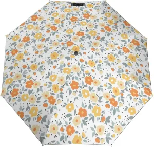 Windproof Travel Umbrellas for Rain,Vintage Floral Pattern Durable & Compact Umbrella-Waterproof Canopy for Backpack, Purse, Portable, Umbrella for Travel