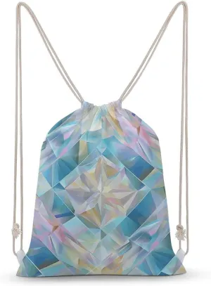 With Light Blue Drawstring Backpack for Women Men Drawstring Bag for Travel Swimming Sports Gym Bag
