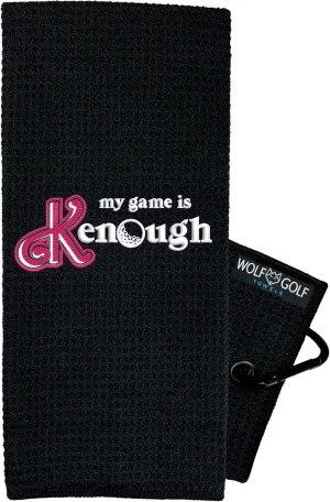 Wolf Golf Towels - Kenough Golf Towel - Funny Golf Gifts - Golf Bag Accessories - Embroidered Funny Golf Towels - My Game is Kenough