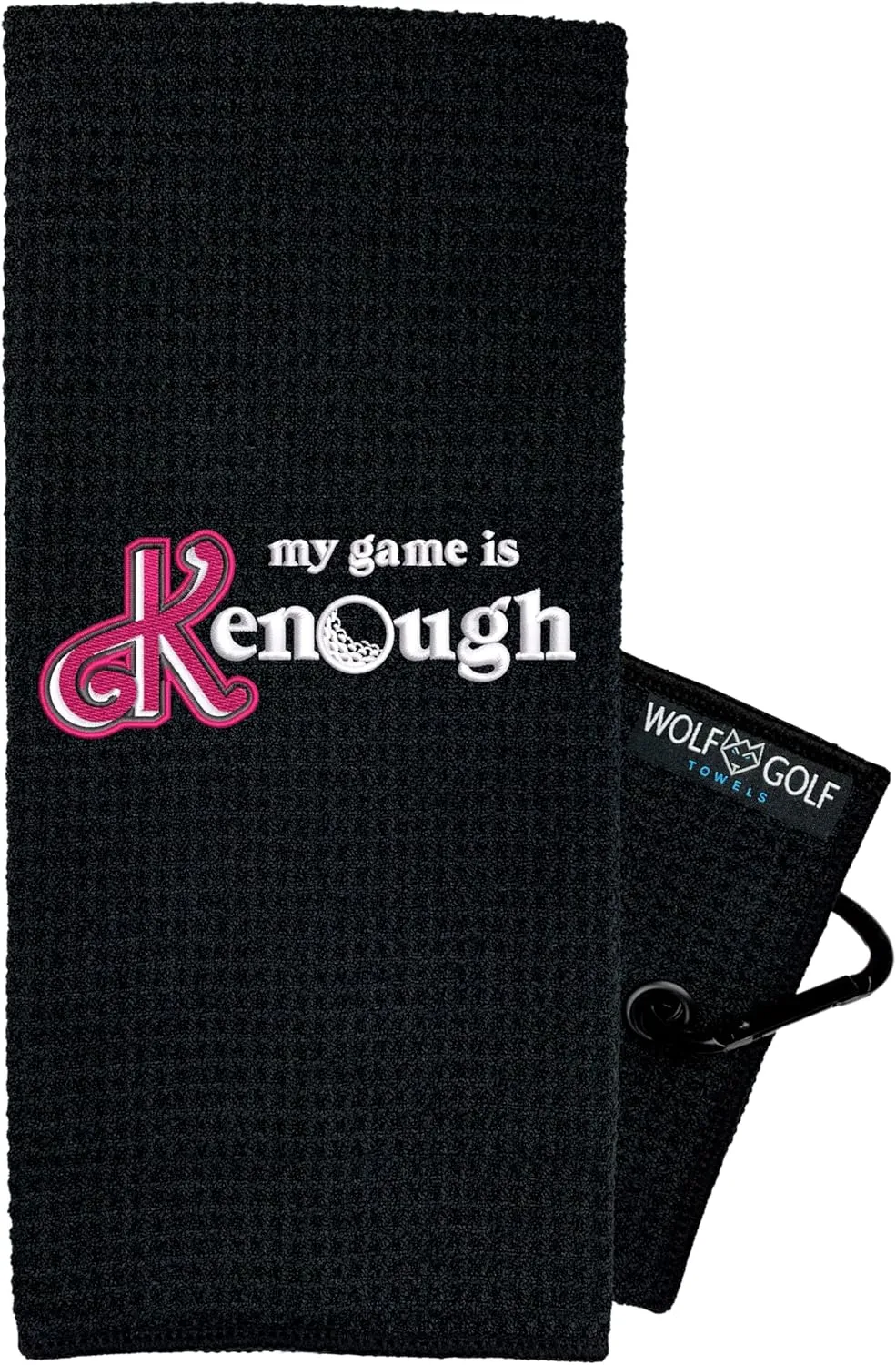 Wolf Golf Towels - Kenough Golf Towel - Funny Golf Gifts - Golf Bag Accessories - Embroidered Funny Golf Towels - My Game is Kenough