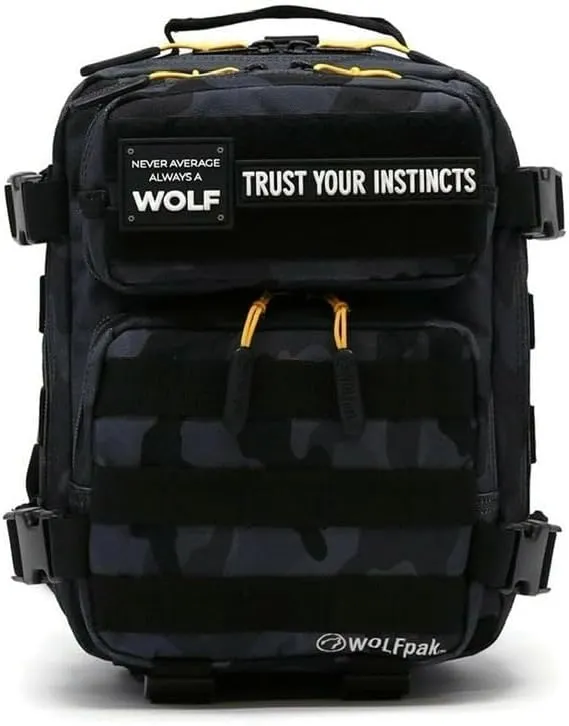 WOLFpak 9L Backpack Mini (Black Camo Orange) Small Tactical Backpack – 9L EDC Daypack, Compact & Water-Resistant Bag for Gym, Hiking, Commuting