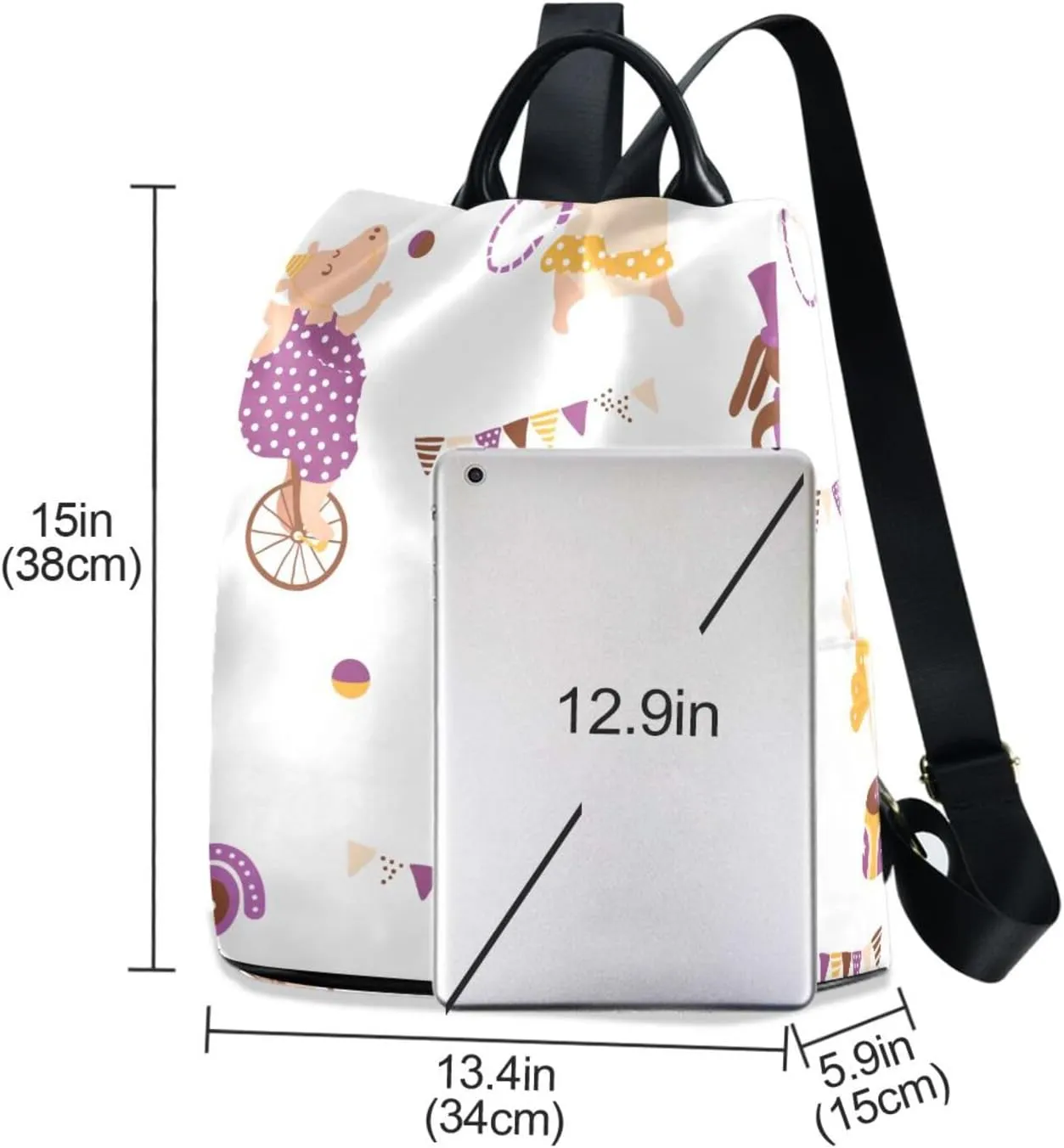 Women Backpack Daypack Casual Shoulder Bag Vintage Anti-theft Travel Backpack Pattern 1