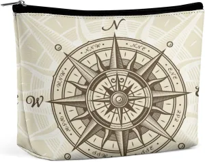 Women PU Leather Cosmetic Bag, Makeup Case Purse Holder Zipper Pouch Handbag Organizer Toiletry Storage 6.8x5.9x2.3 in