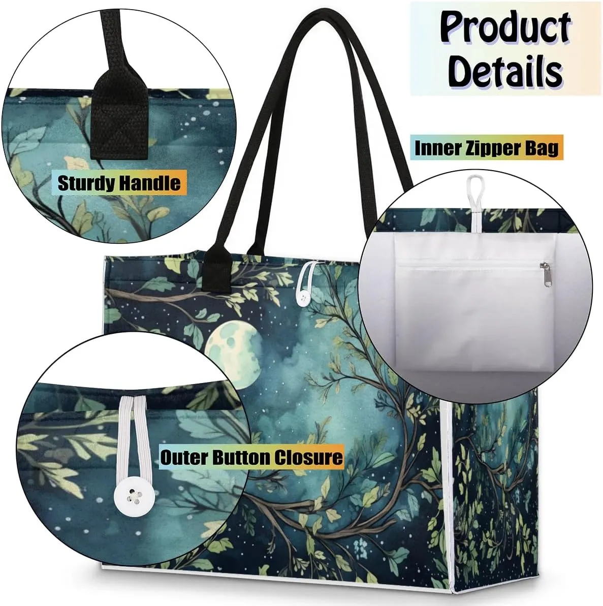 Womens Birthday Gifts Tote Bag Tropical Leaves Beach Bags for Women Handbags