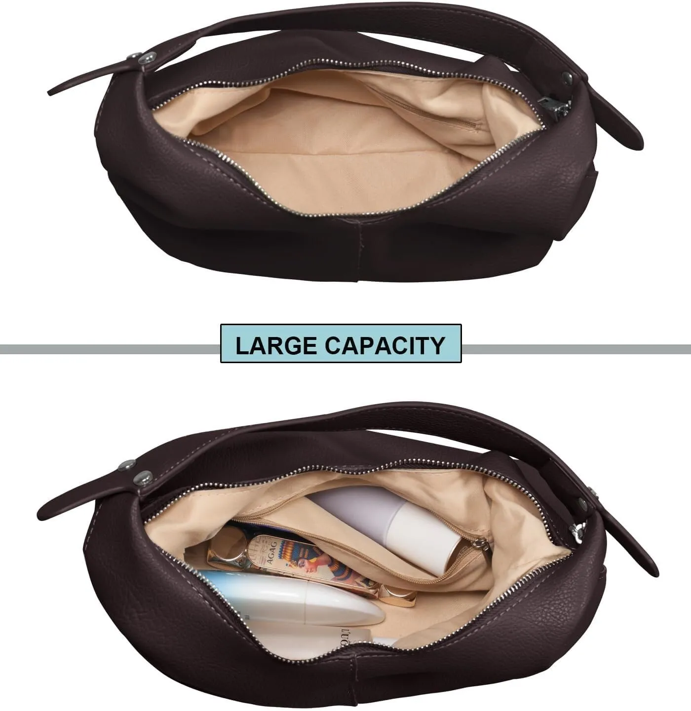 Women's Vintage-Style Hobo Bag Ethical Vegan Leather Tote with Shoulder & Clutch Wear Options