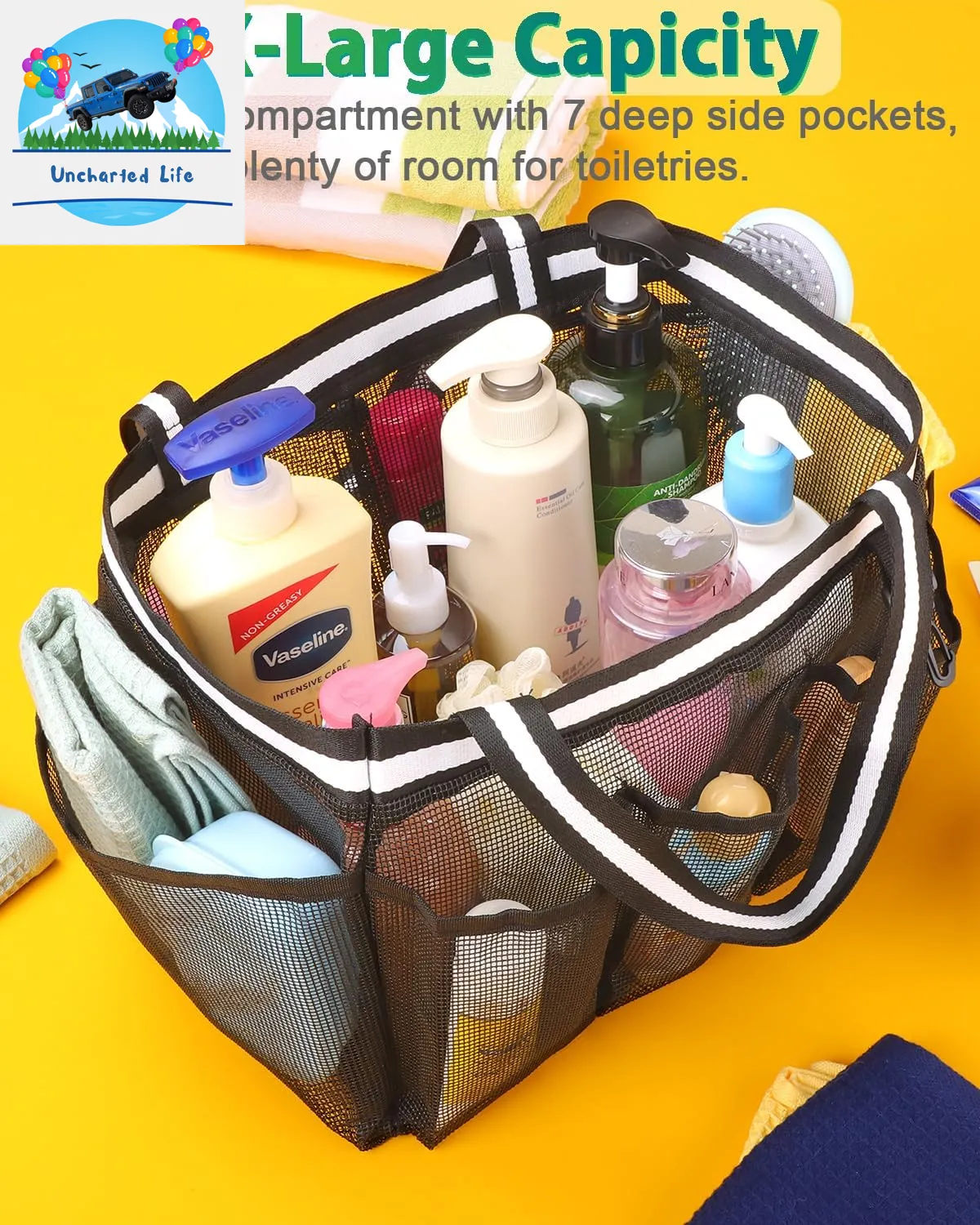 XL Mesh Shower Caddy – Quick-Dry Tote for Glamping & Travel