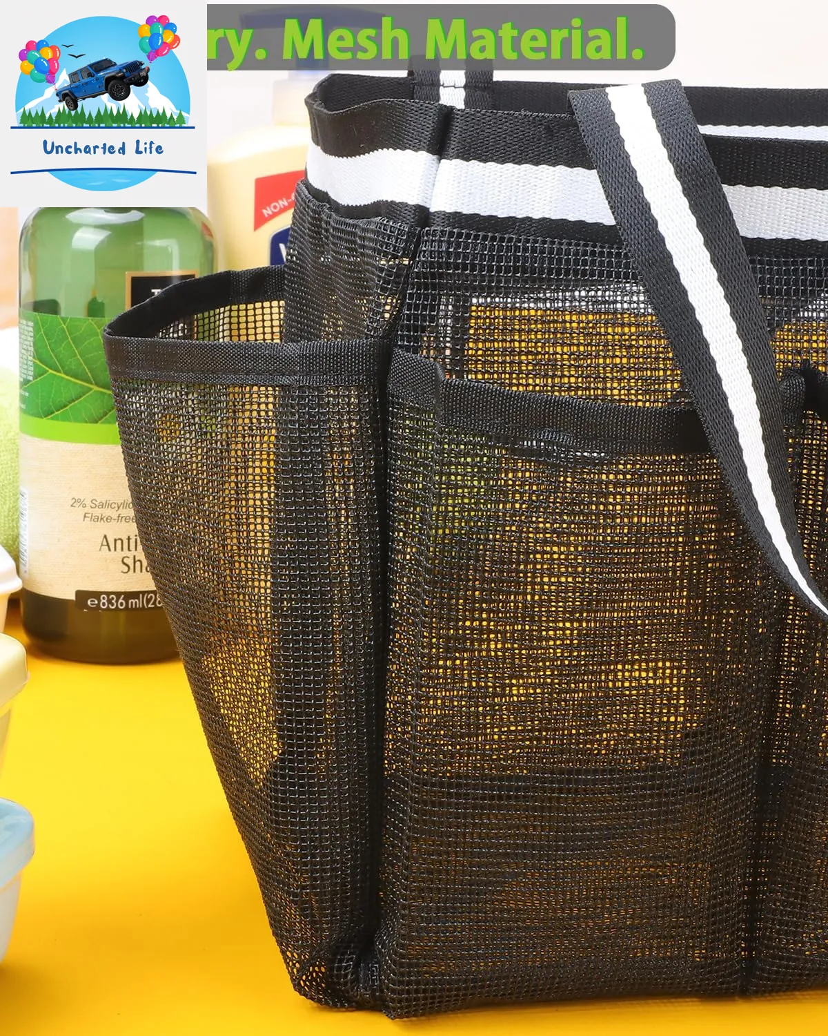 XL Mesh Shower Caddy – Quick-Dry Tote for Glamping & Travel