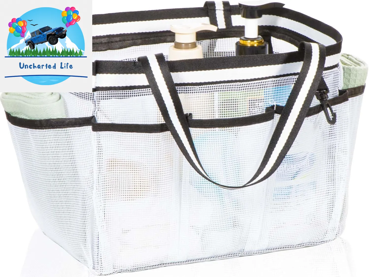 XL Mesh Shower Caddy – Quick-Dry Tote for Glamping & Travel