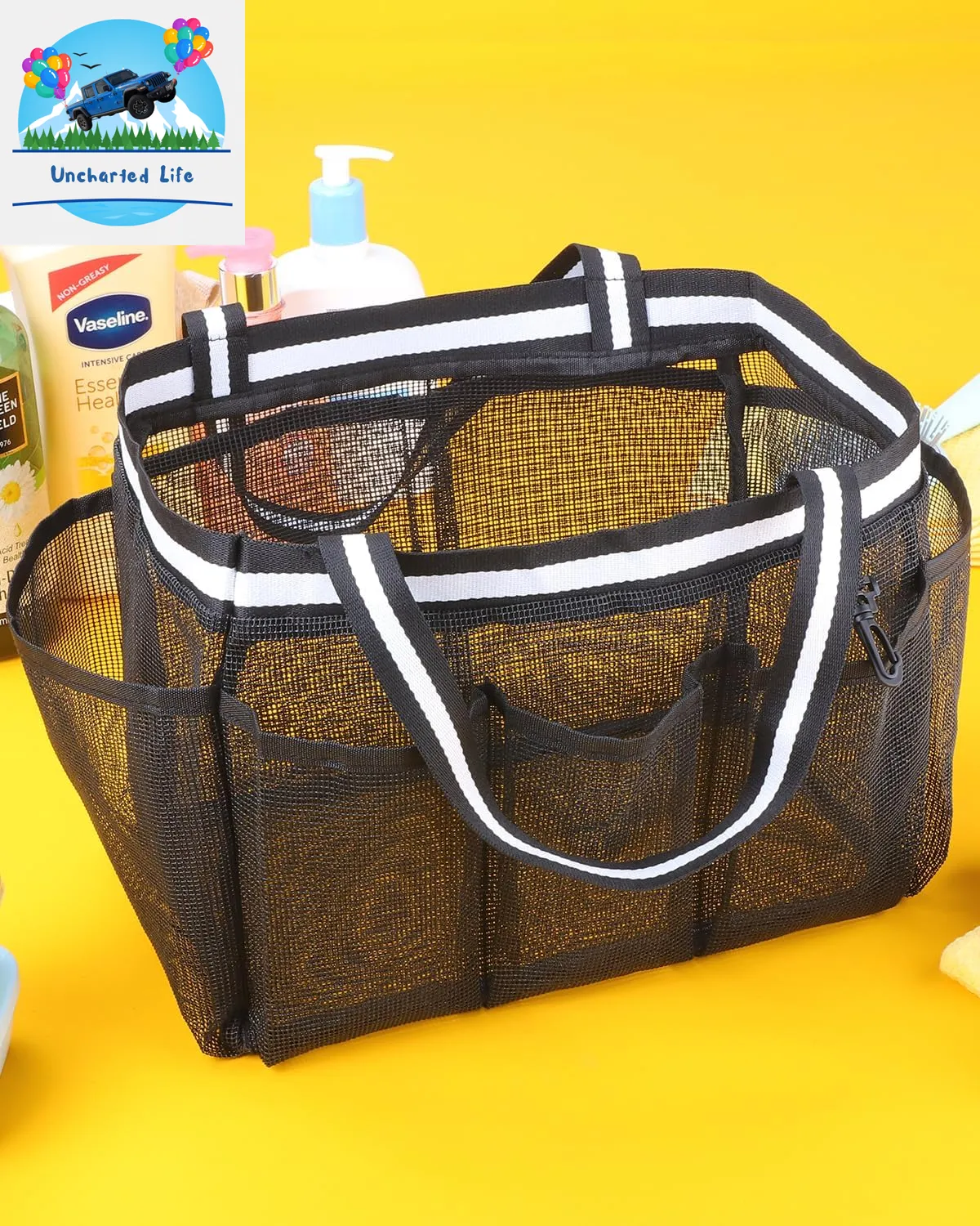 XL Mesh Shower Caddy – Quick-Dry Tote for Glamping & Travel