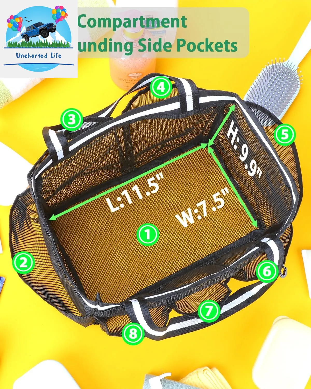 XL Mesh Shower Caddy – Quick-Dry Tote for Glamping & Travel