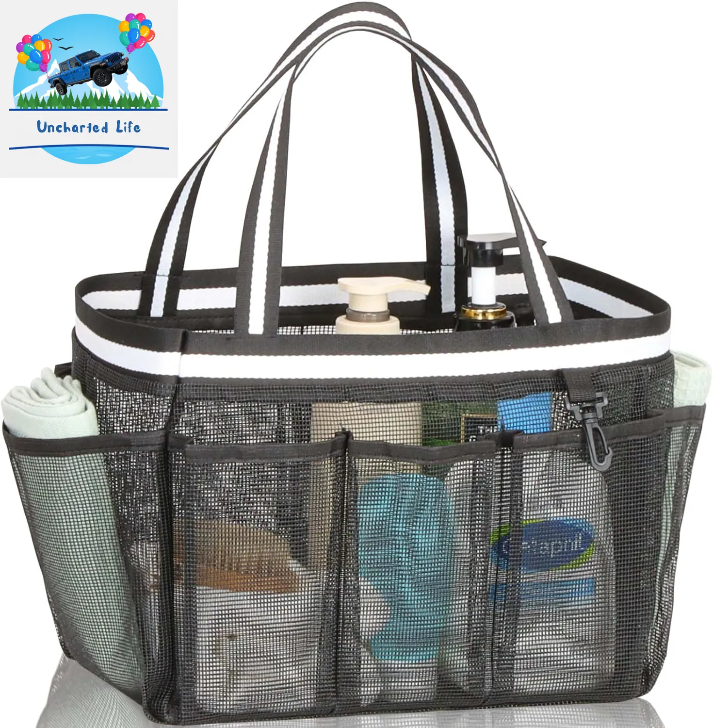 XL Mesh Shower Caddy – Quick-Dry Tote for Glamping & Travel