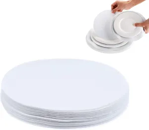 YYCRAFT 36 Felt Plate China Storage Dividers Protectors White Thick Premium Soft Round Felt Circles (10.5 Inch,White)