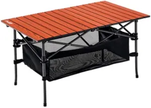 YYDS Compact Tables Outdoor Long Table Lightweight Foldable Fold Up Portable Camping Fishing Folding Table with Cup Aluminum Alloy Holders Folding Picnic Table (Color : Red)