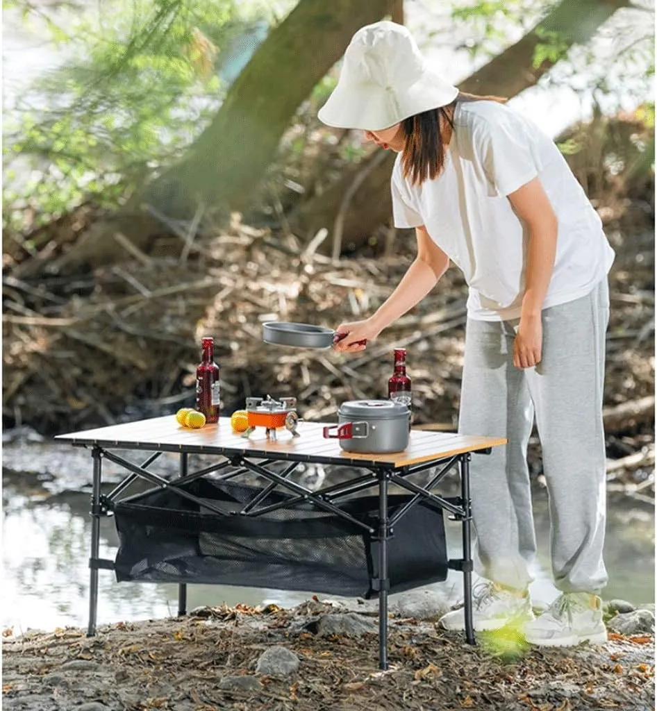 YYDS Compact Tables Outdoor Long Table Lightweight Foldable Fold Up Portable Camping Fishing Folding Table with Cup Aluminum Alloy Holders Folding Picnic Table (Color : Red)