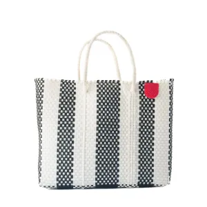 Zebra Medium Woven Crossbody Bag – Resort Collection | Recycled Plastic | Artisan Handmade in Mexico | Adjustable Strap, Mesh Pouch, Water-Resistant, Eco-Friendly Travel Purse