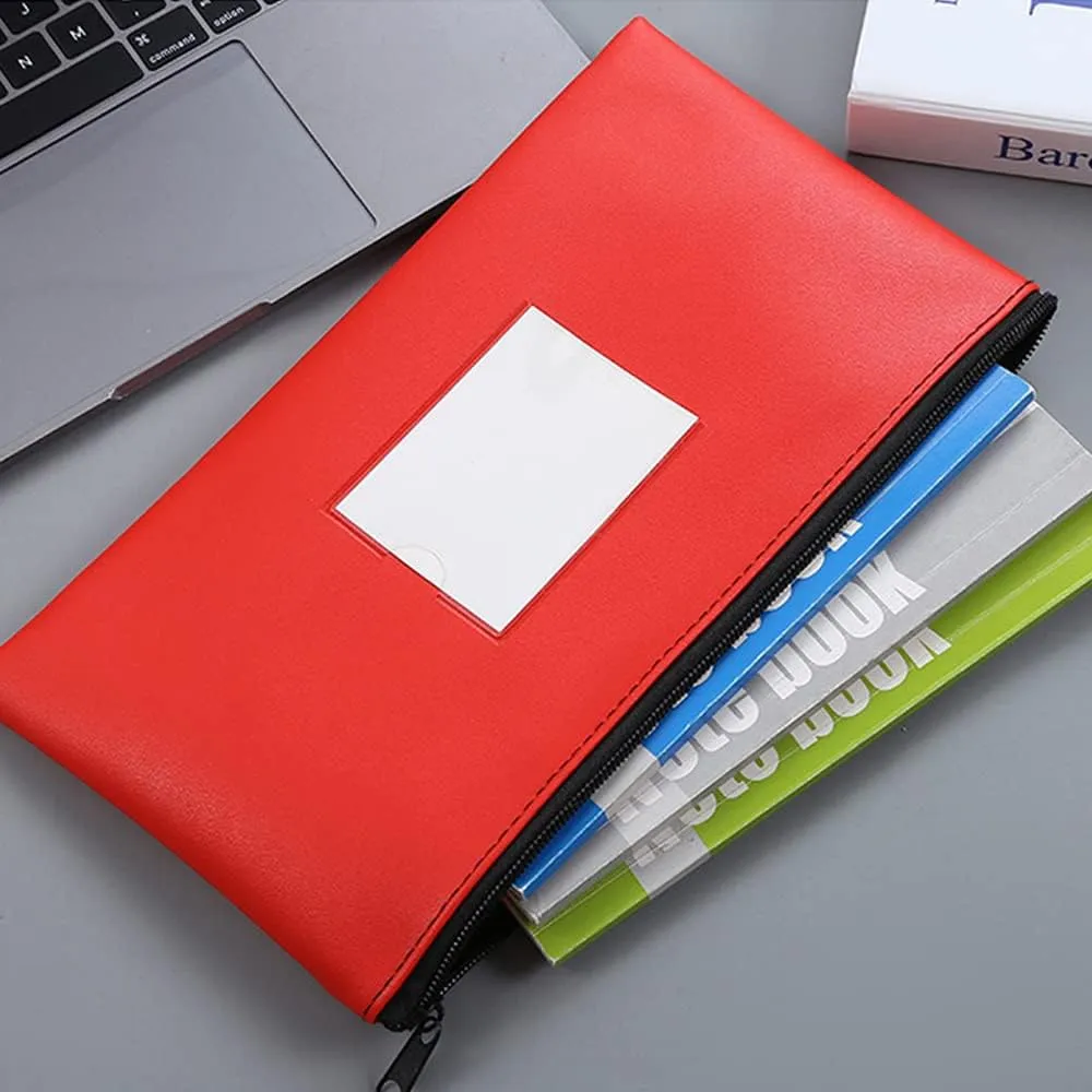 ZHONGZHOU Zipper Bank Bags ,4 Pack Money Pouch Bank Deposit Bag PU Leather Cash and Coin Pouch bank envelopes with zipper (KC-Color)