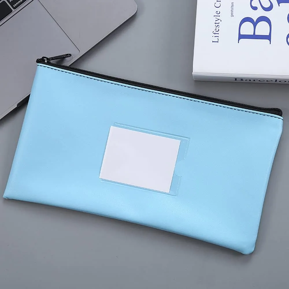 ZHONGZHOU Zipper Bank Bags ,4 Pack Money Pouch Bank Deposit Bag PU Leather Cash and Coin Pouch bank envelopes with zipper (KC-Color)