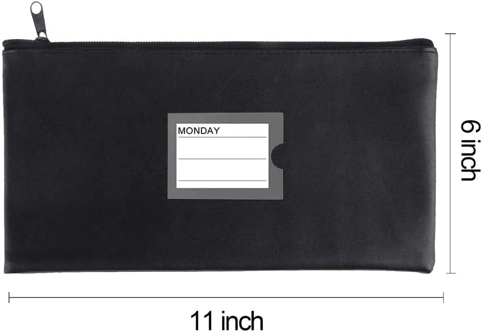ZHONGZHOU Zipper Bank Bags ,4 Pack Money Pouch Bank Deposit Bag PU Leather Cash and Coin Pouch bank envelopes with zipper (KC-Color)