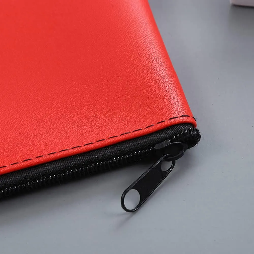 ZHONGZHOU Zipper Bank Bags ,4 Pack Money Pouch Bank Deposit Bag PU Leather Cash and Coin Pouch bank envelopes with zipper (KC-Color)