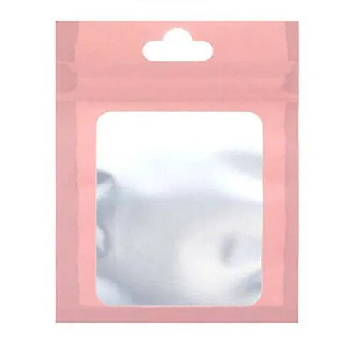 Zip Lock Seal Bags 100PCS Pink/Black Resealable Packing