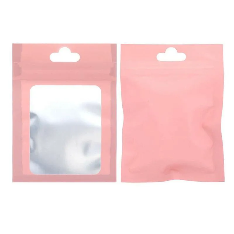 Zip Lock Seal Bags 100PCS Pink/Black Resealable Packing
