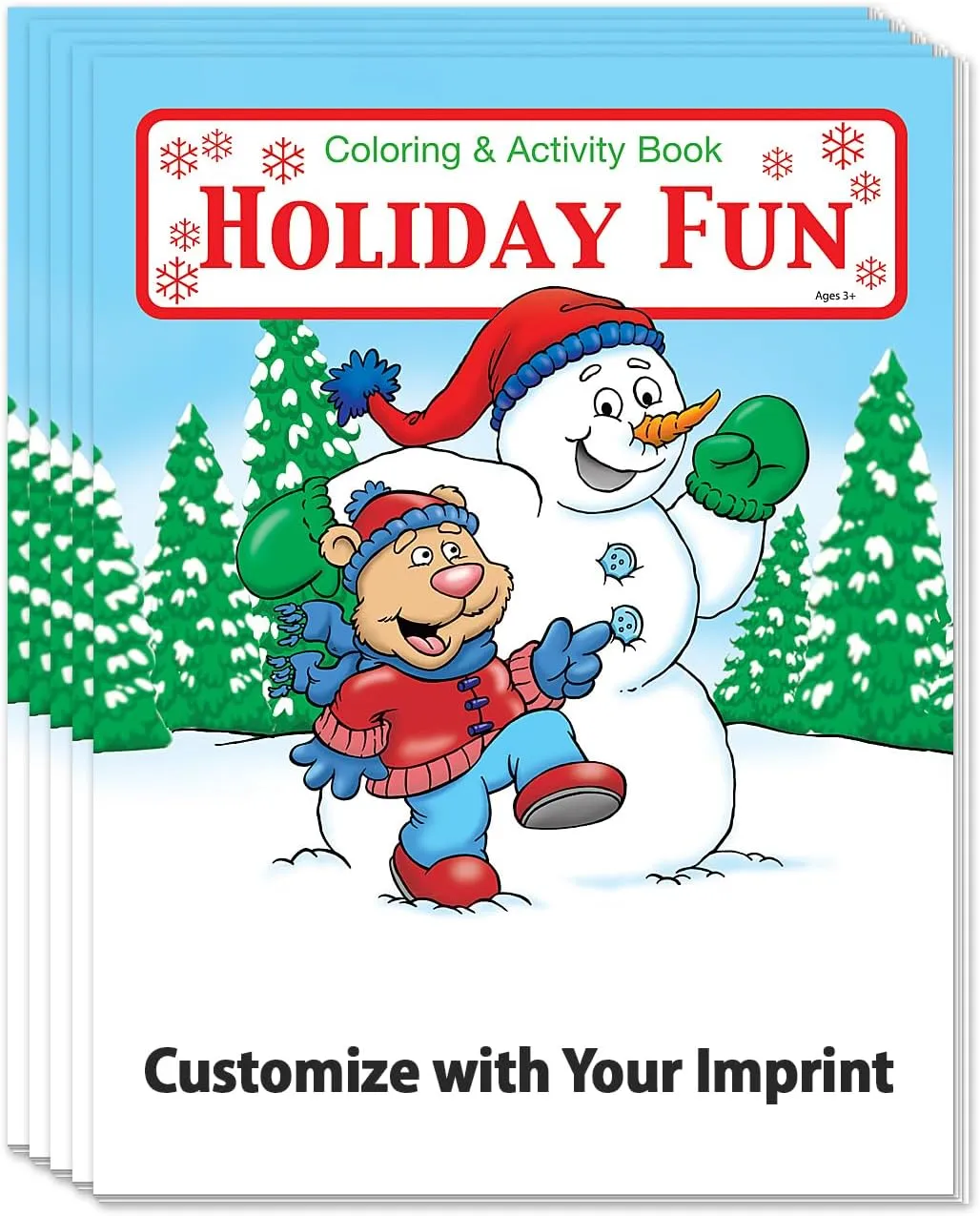 ZOCO – Holiday Fun – Custom Promotional Coloring Books (250 Bulk Pack, Without Crayons) – Christmas Stocking Stuffers, Xmas Party Favors, Puzzles, Mazes, Word Search, Activities for Kids
