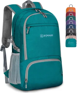 ZOMAKE Lightweight Packable Backpack 30L, Foldable Hiking Backpacks Water Resistant Compact Folding Daypack for Travel(Lake Green)