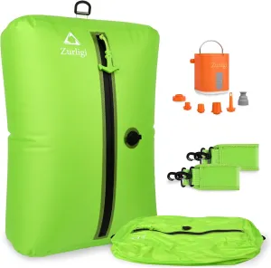 Zurligi Vacuum Bags for Travel with Pump, Vacuum Compression Bag with Adjustable Shoulder Strap, IP67 Reusable Vacuum Packing Cubes for Luggage, Backpack, Suitcase, Yoga, Swim, Beach