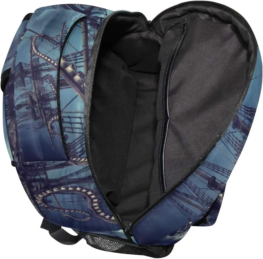 ZZKKO Sea Octopus Marine Computer Backpacks Book Bag Travel Hiking Camping Daypack