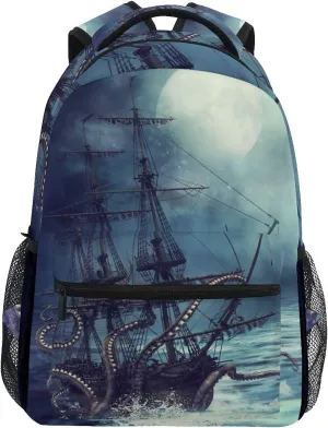 ZZKKO Sea Octopus Marine Computer Backpacks Book Bag Travel Hiking Camping Daypack