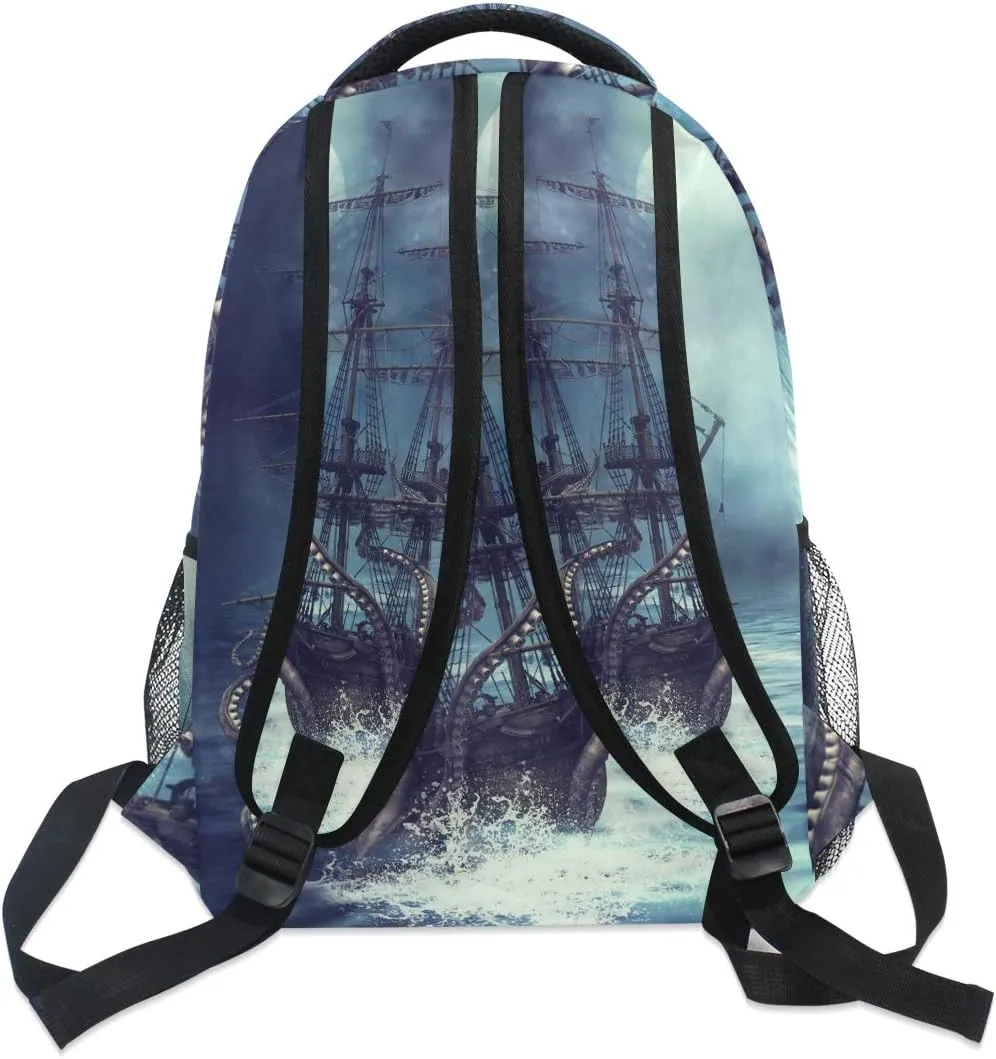 ZZKKO Sea Octopus Marine Computer Backpacks Book Bag Travel Hiking Camping Daypack